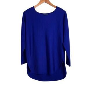 EILEEN FISHER 100% Merino Wool Knit Tunic Sweater in Royal Blue Women's Small